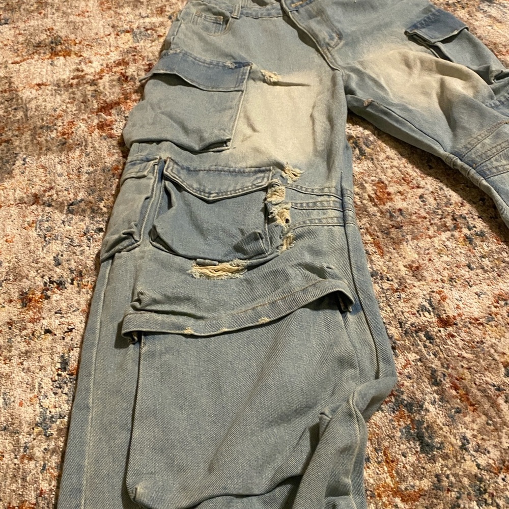 Fashion Nova Light Blue Denim Jumpsuit - Picture 7 of 10